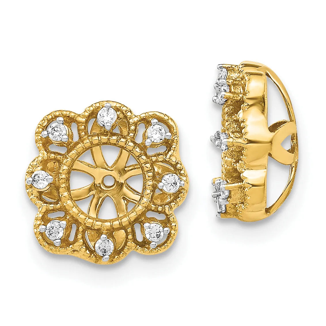 10k Fancy Diamond Earring Jackets