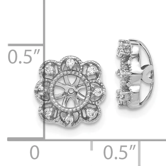 10k White Gold Fancy Diamond Earring Jackets