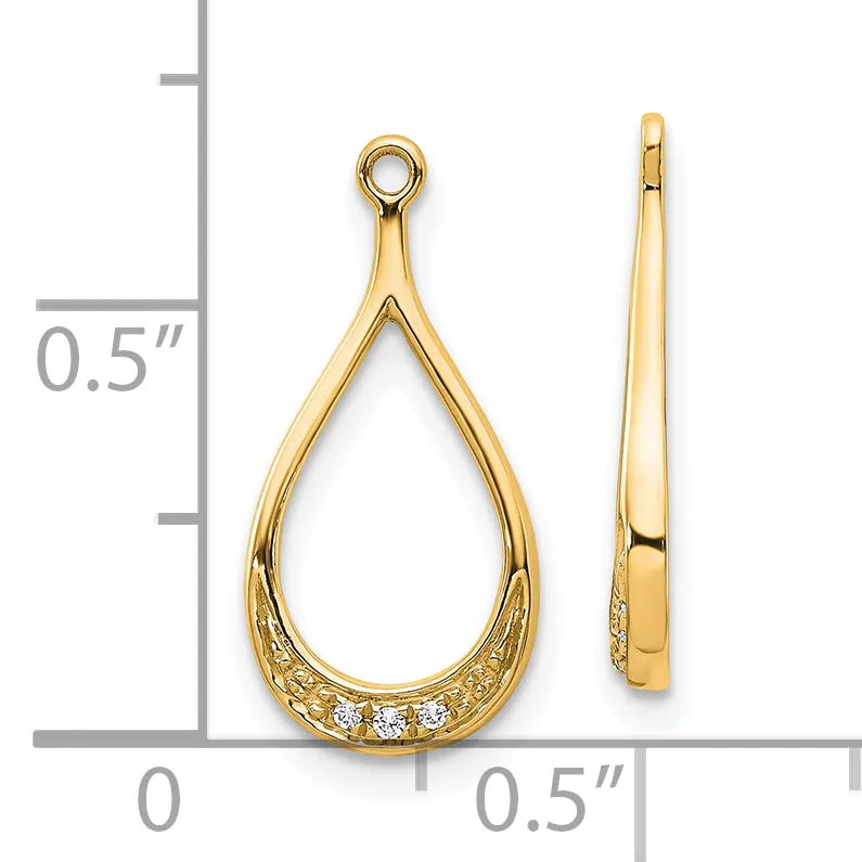 10k Yellow Gold Diamond Earring Jackets
