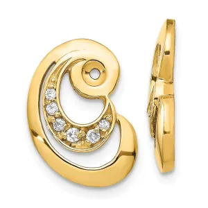 14K Fancy Curl Diamond Earring Jackets Mountings