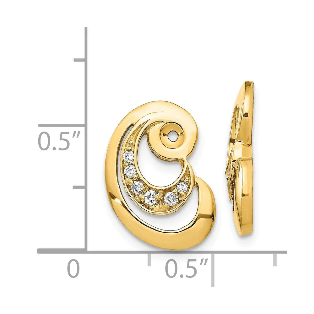14K Fancy Curl Diamond Earring Jackets Mountings