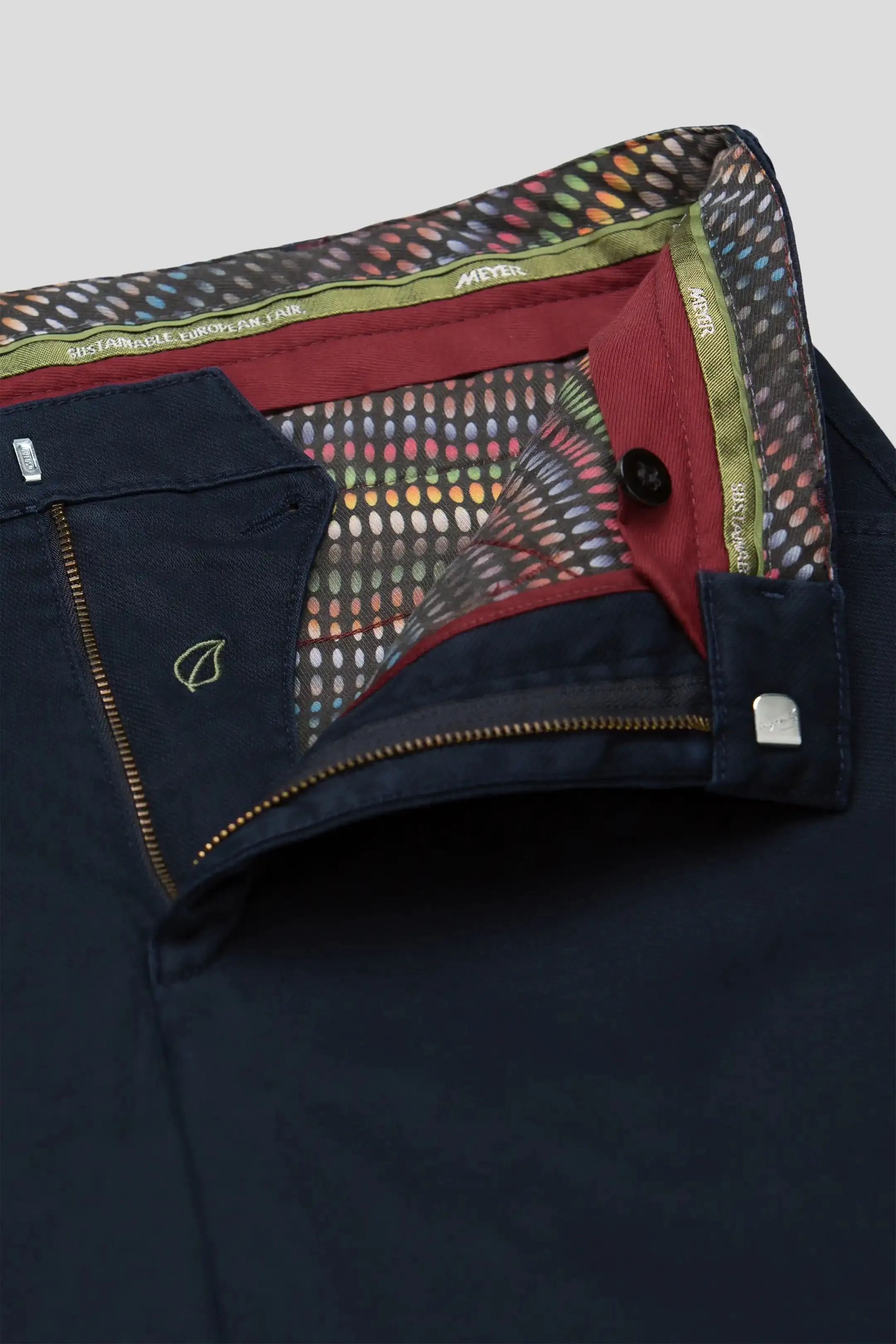 30% OFF - MEYER Chicago Trousers - 5613 Fine Micro Cotton Chinos - Navy