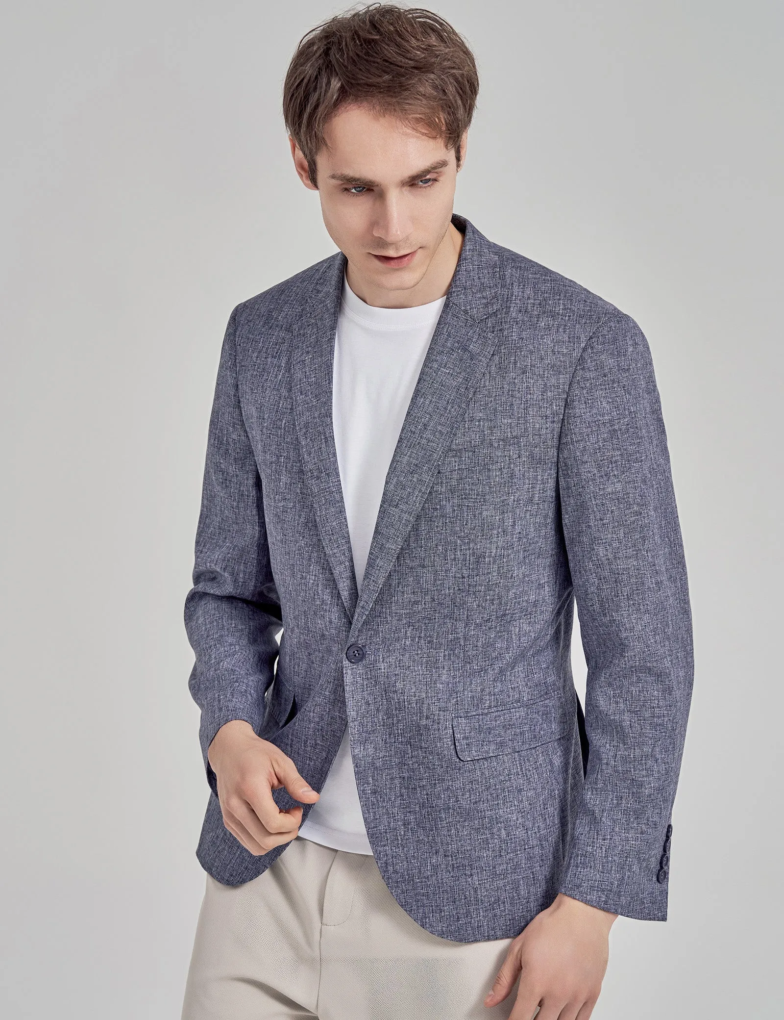 Alizeal Men's Suit Jacket Sports Coat Business Suit One Button, 020-Blue