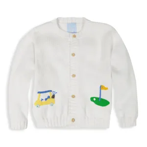 Applique Golf Cardigan -- White