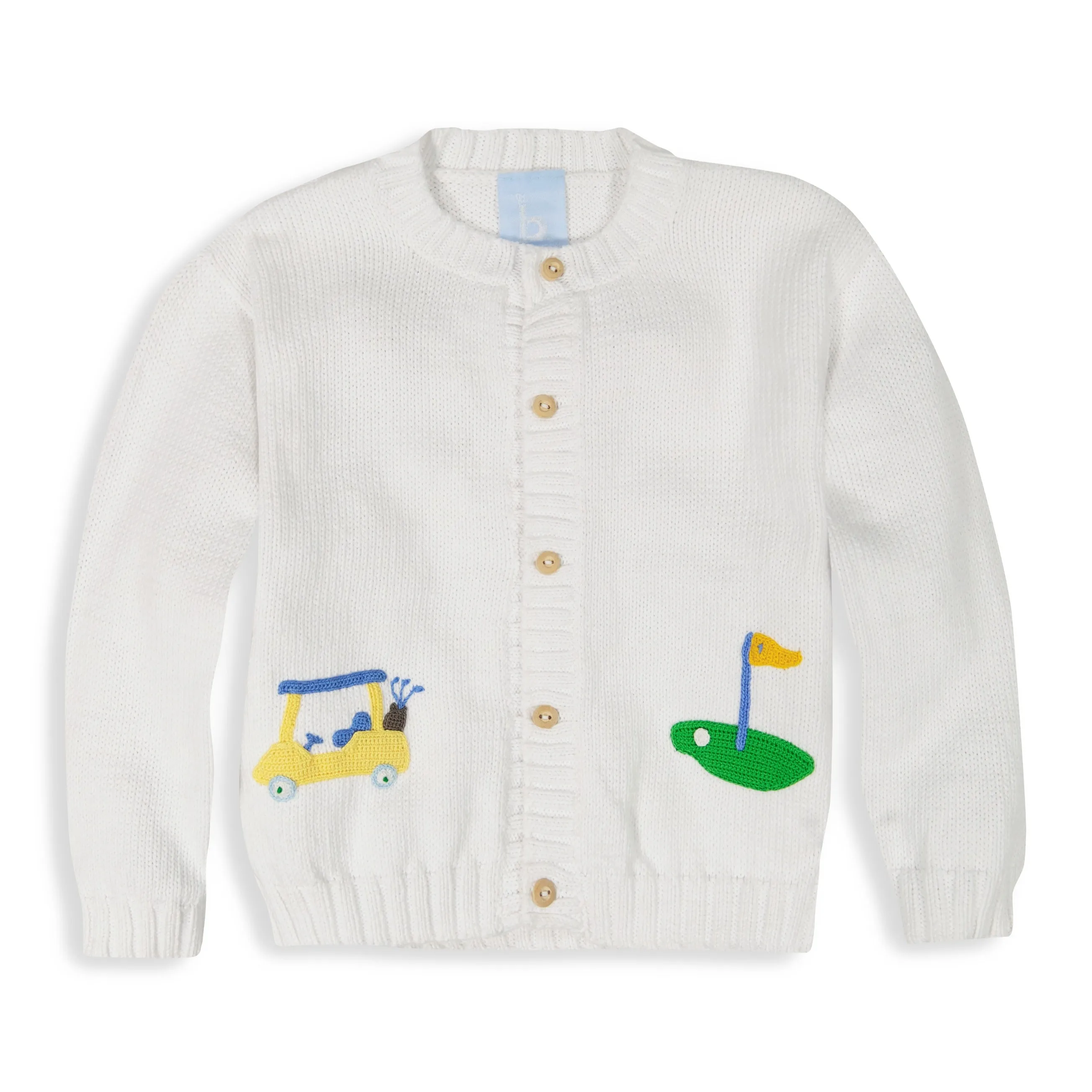 Applique Golf Cardigan -- White