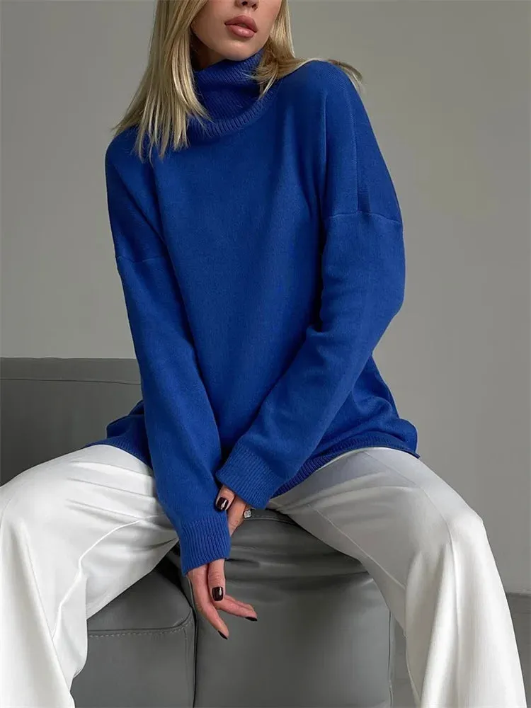 Autumn Oversize Women Turtleneck Sweaters - Ailime Designs