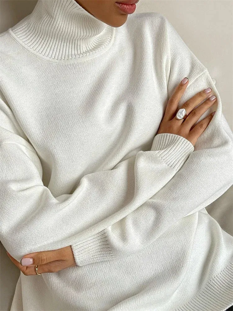 Autumn Oversize Women Turtleneck Sweaters - Ailime Designs
