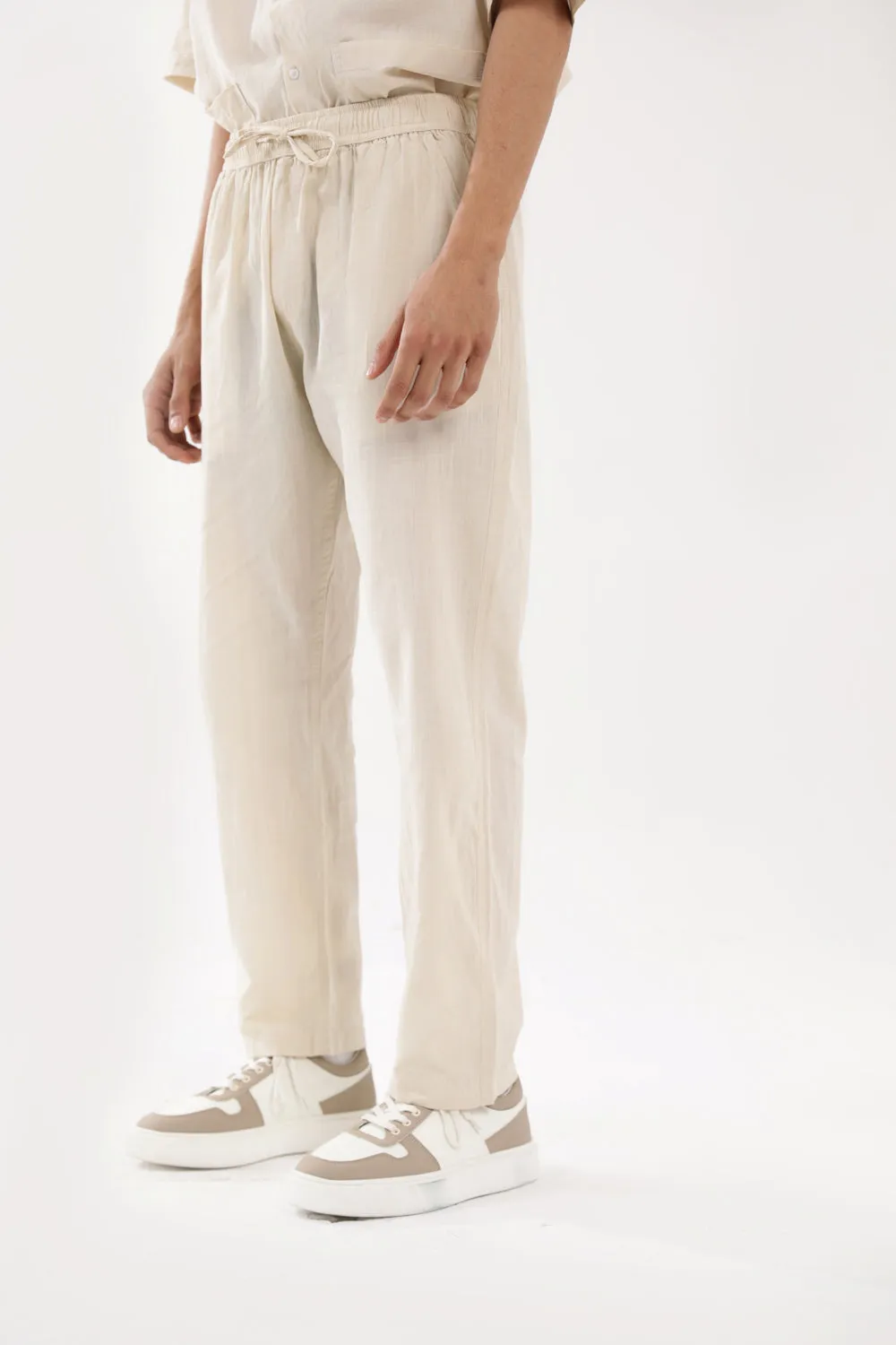 BAGGY FIT LINEN EASY PANTS