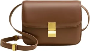 Bags for Women Soft leather tofu bag shoulder messenger bag fashionable versatile women's bag(Brown)