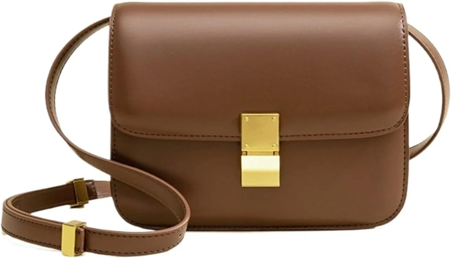 Bags for Women Soft leather tofu bag shoulder messenger bag fashionable versatile women's bag(Brown)