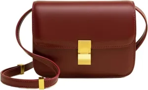 Bags for Women Soft leather tofu bag shoulder messenger bag fashionable versatile women's bag(Red)