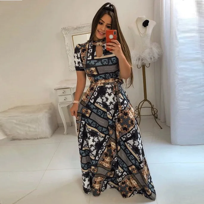 Baroque Elegant Maxi Dress