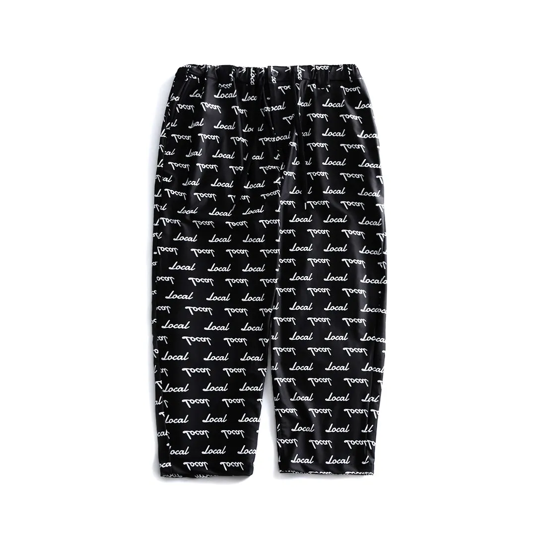 Basic Logo Patterned Ankle-cut Wide Easy PANTS | Black