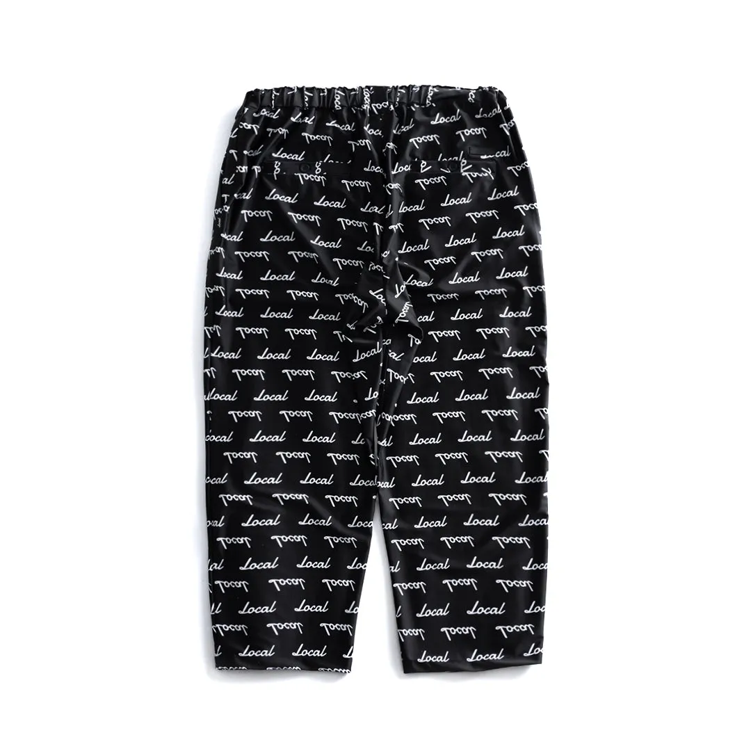 Basic Logo Patterned Ankle-cut Wide Easy PANTS | Black