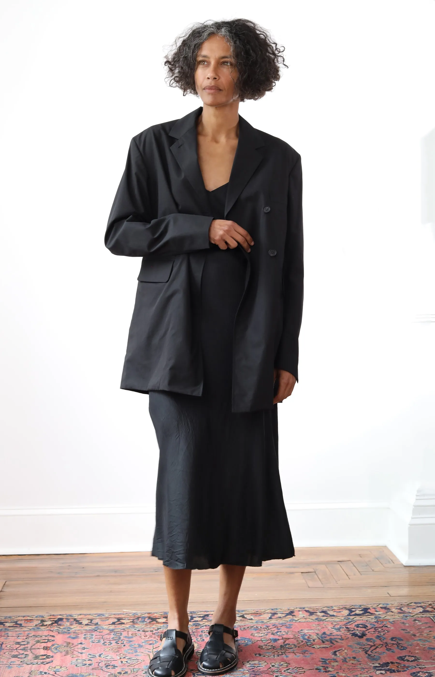Black Draping Tailored Jacket