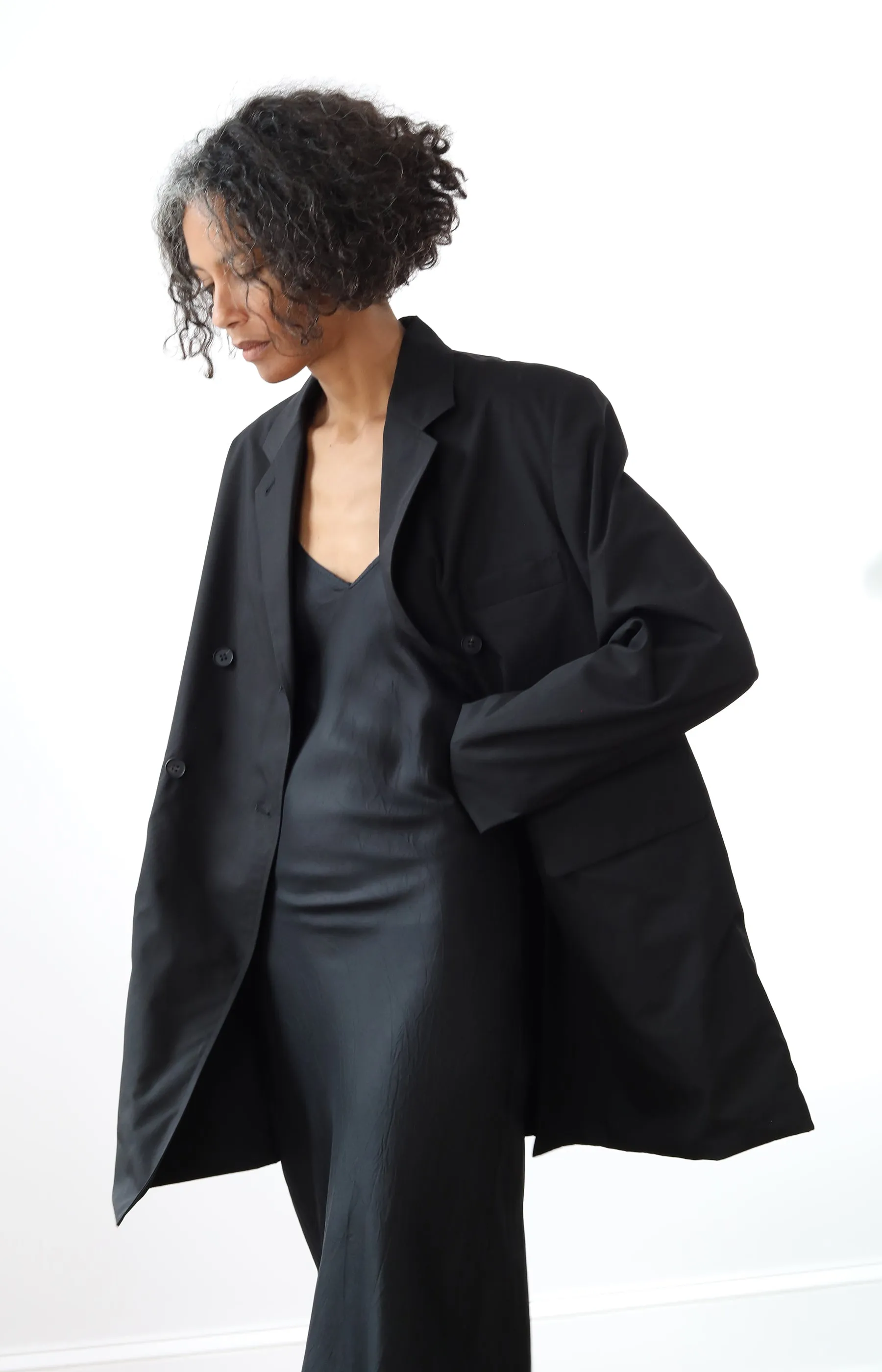 Black Draping Tailored Jacket
