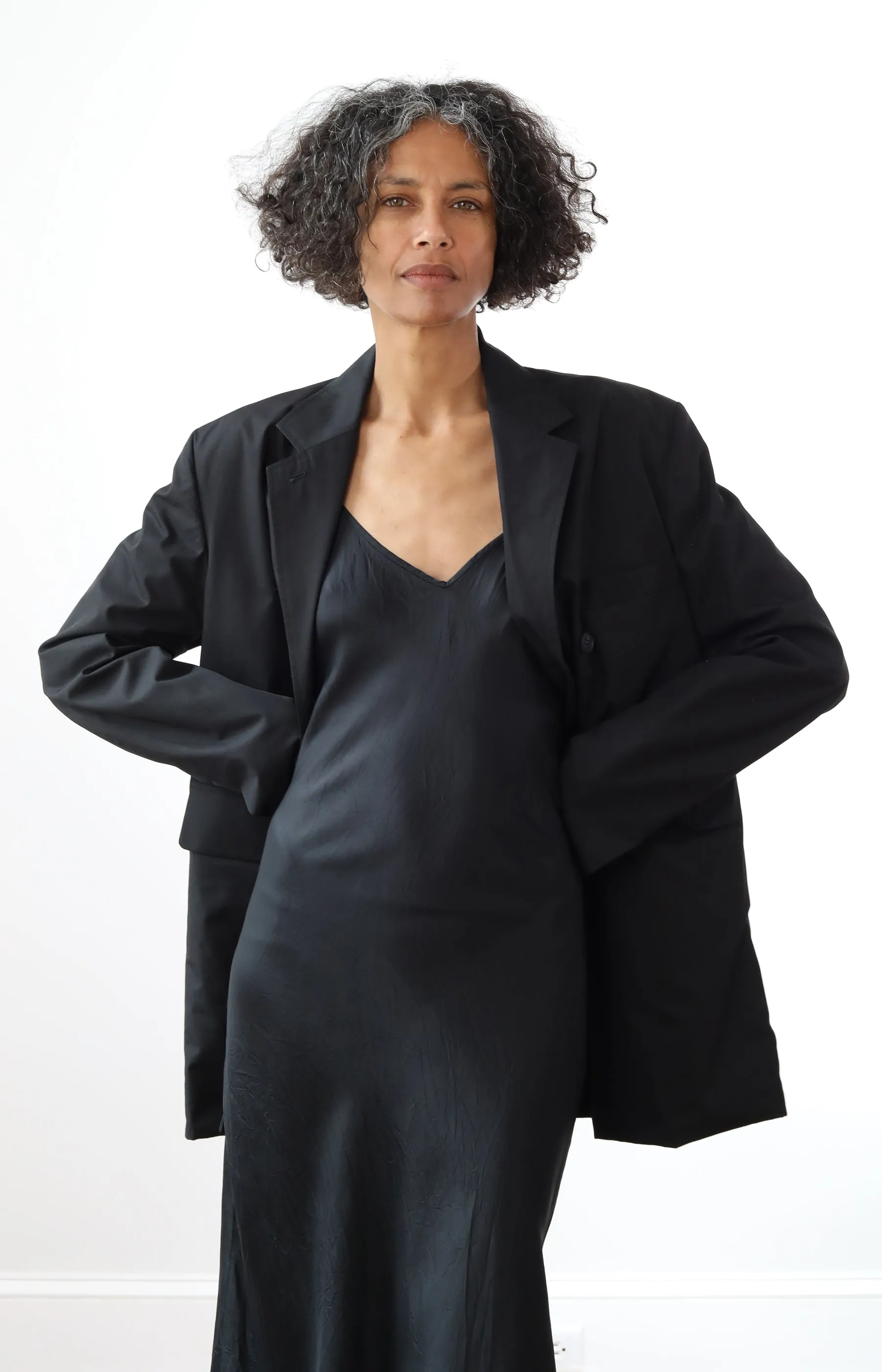 Black Draping Tailored Jacket