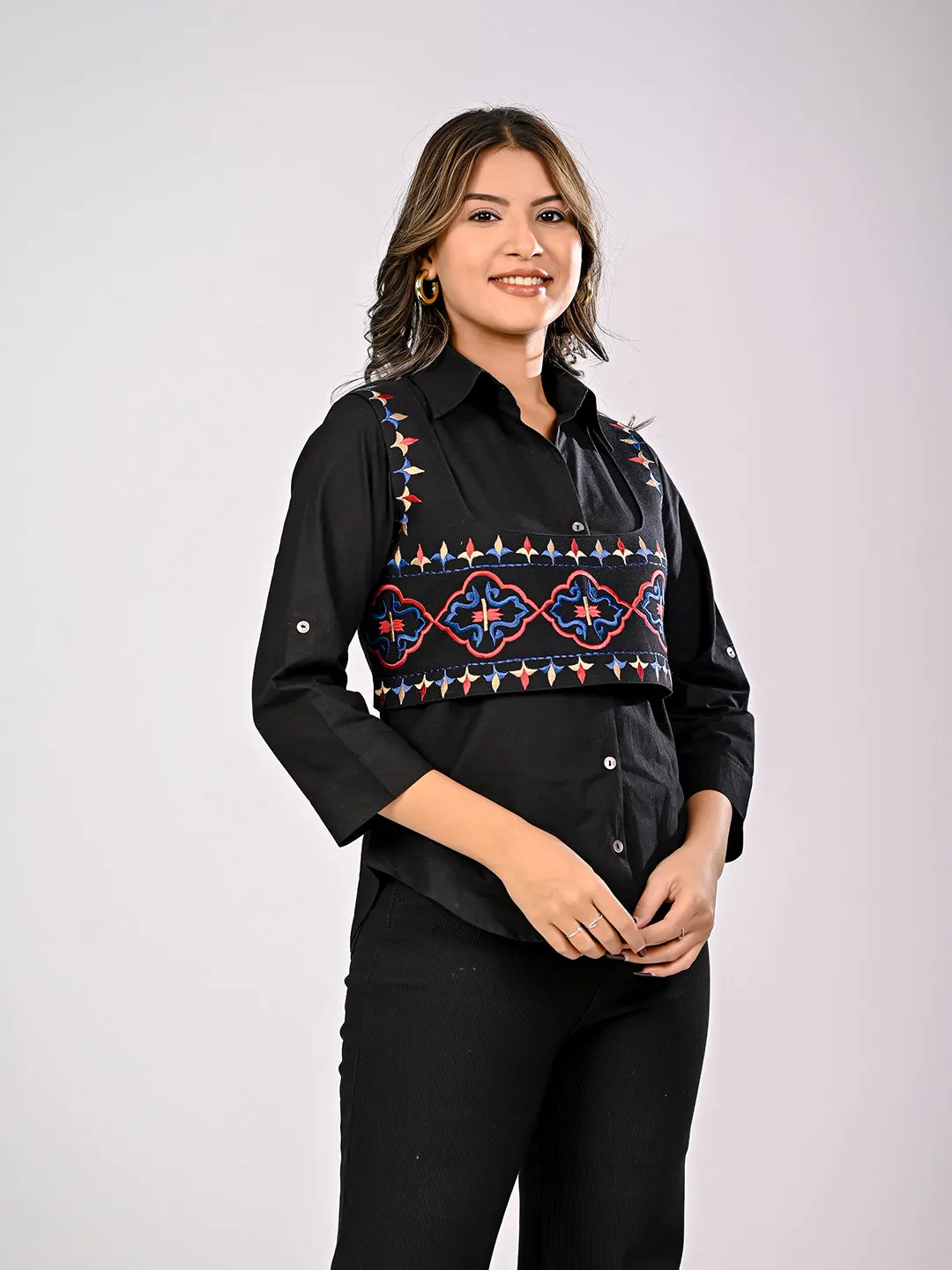 Black Embroidered Waistcoat