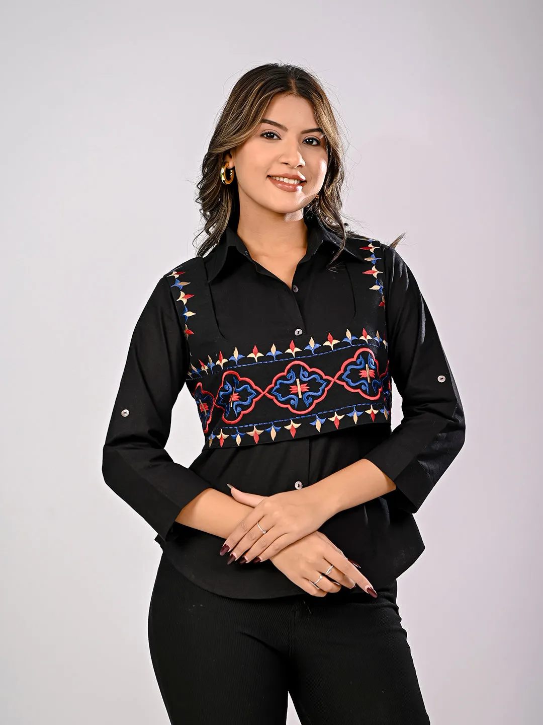 Black Embroidered Waistcoat