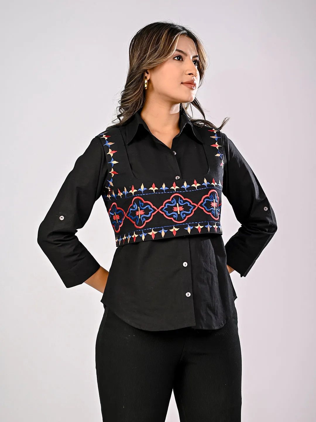 Black Embroidered Waistcoat