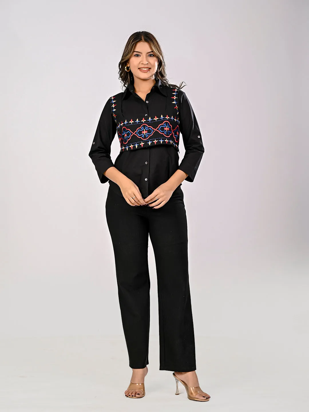 Black Embroidered Waistcoat