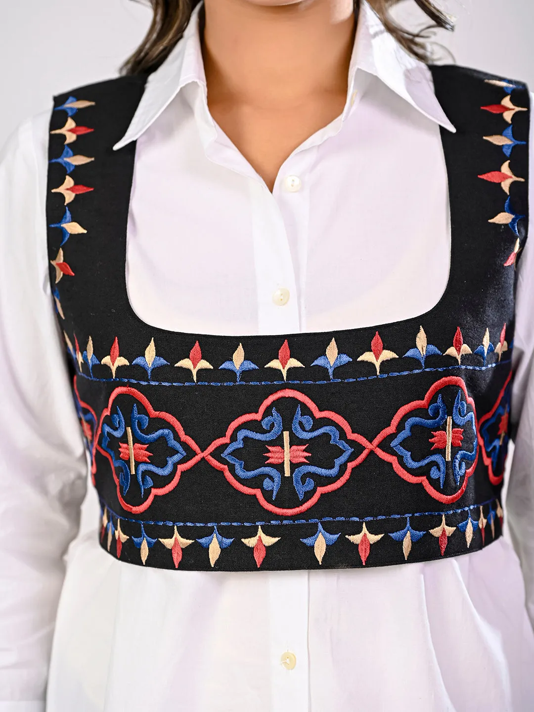 Black Embroidered Waistcoat