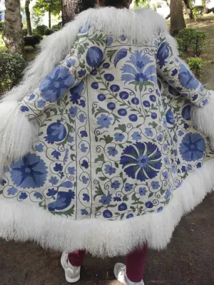 Bohemia Long Sleeves Floral Printed Feathers Warm Cardigan Coats