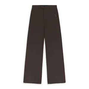 BROWN TAILORED EXTENDED WIDE LEG TROUSERS