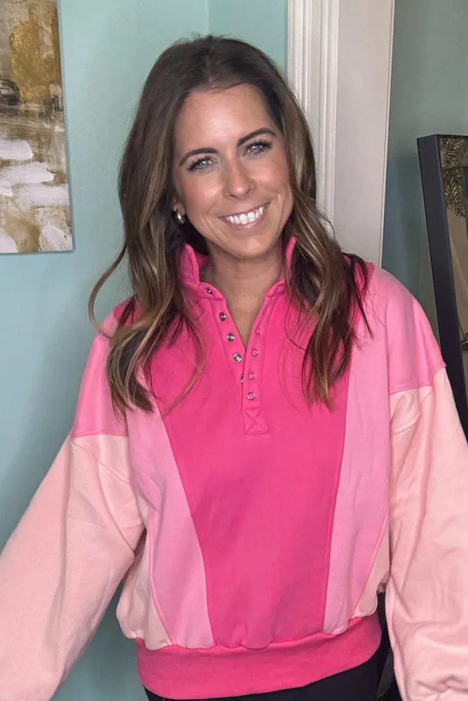 Bubblegum Cutie Pullover-Fuchsia/Multi