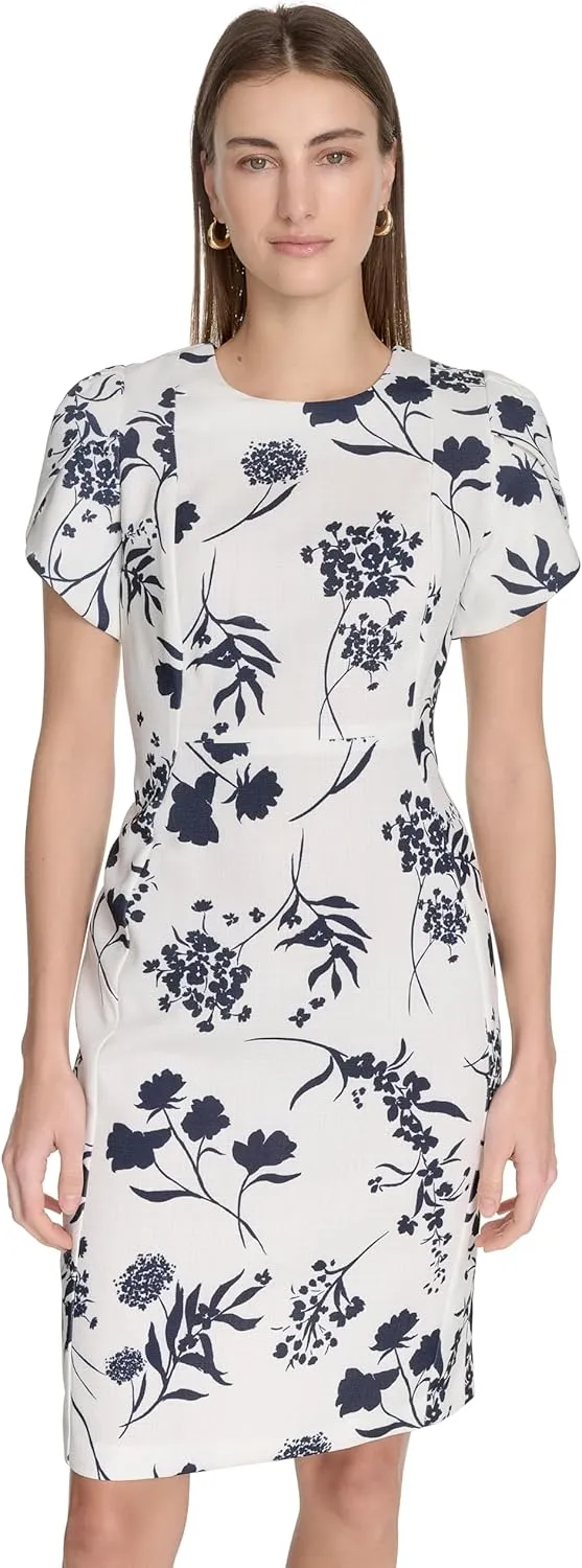Calvin Klein Women's Floral Sheath Career Event Dress