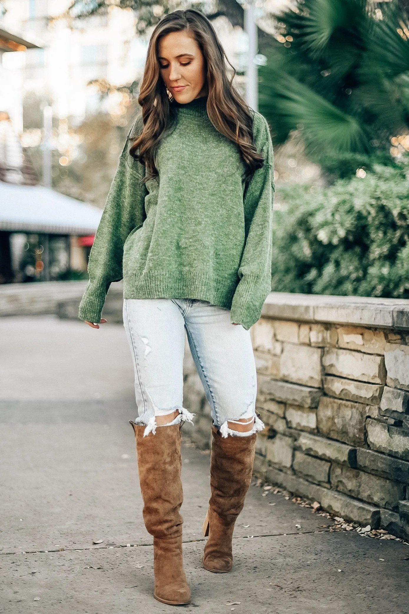 Canyon Village Sweater in Olive