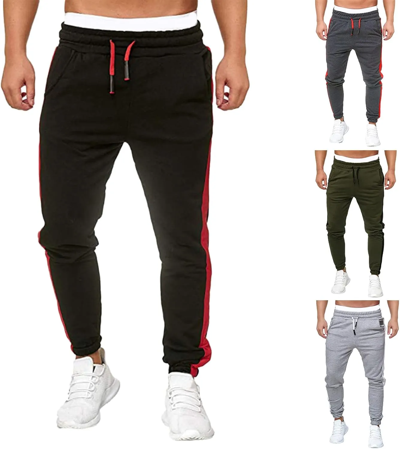 Cargo Pants for Men Big and Tall, Sport Pants Drawstring Sports Trousers Sweatpants for Men Men's Lightweight Jogger