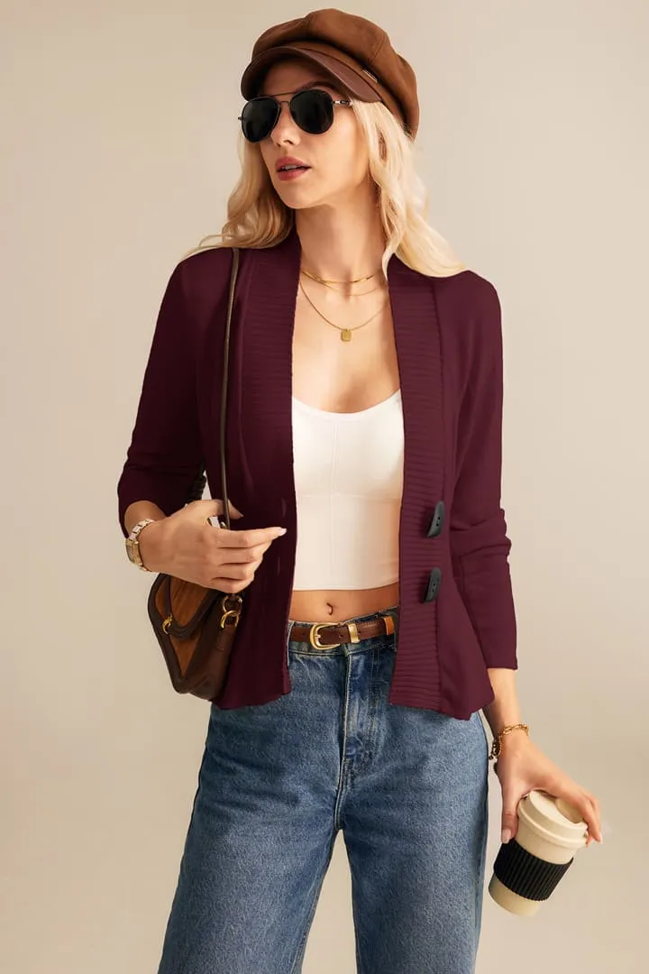 Casual Button Down Open Front Sweater Cardigan
