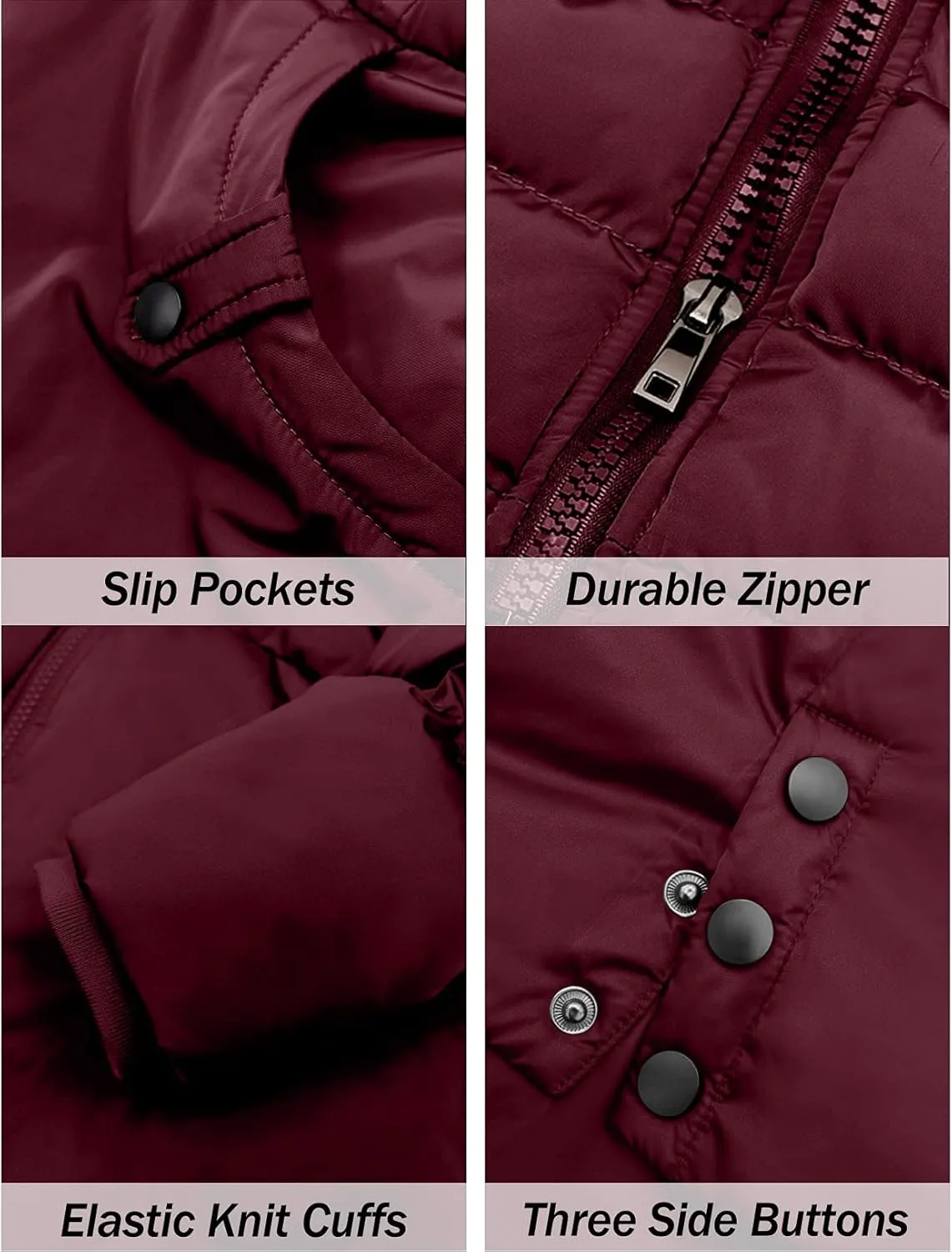 CHERFLY Women's Winter Puffer Coat Heavy Warm Long Parka Down Jacket with Fur Hood