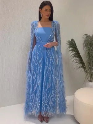 Chic Sheath/Column Luxury Beaded Long Prom Dresses Elegant Evening Dress sew03376