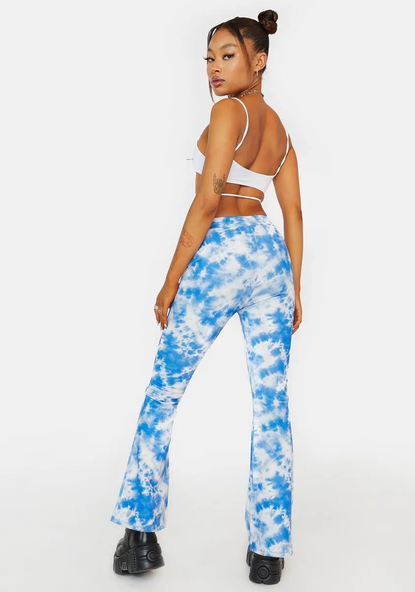 Cloud Print Easy Flare Pants