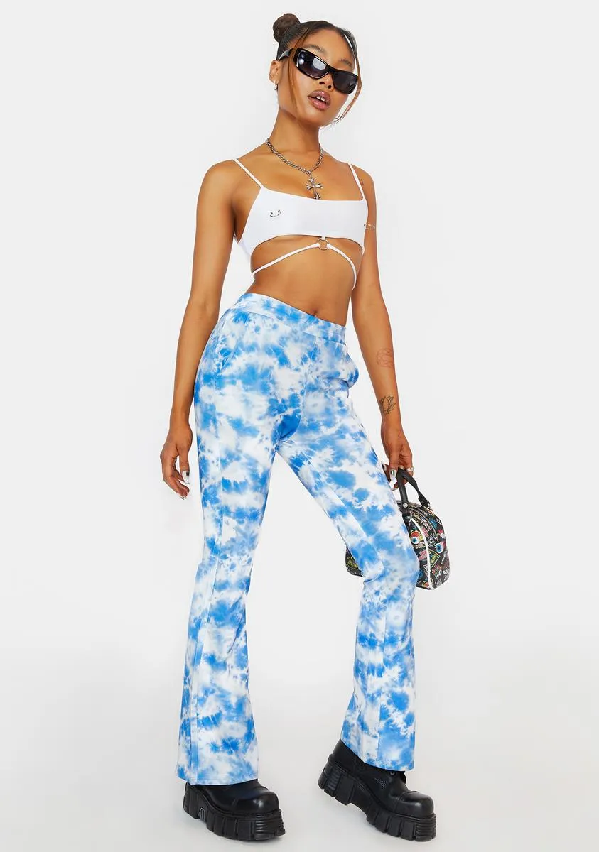 Cloud Print Easy Flare Pants