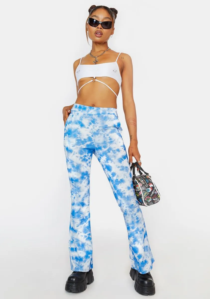 Cloud Print Easy Flare Pants