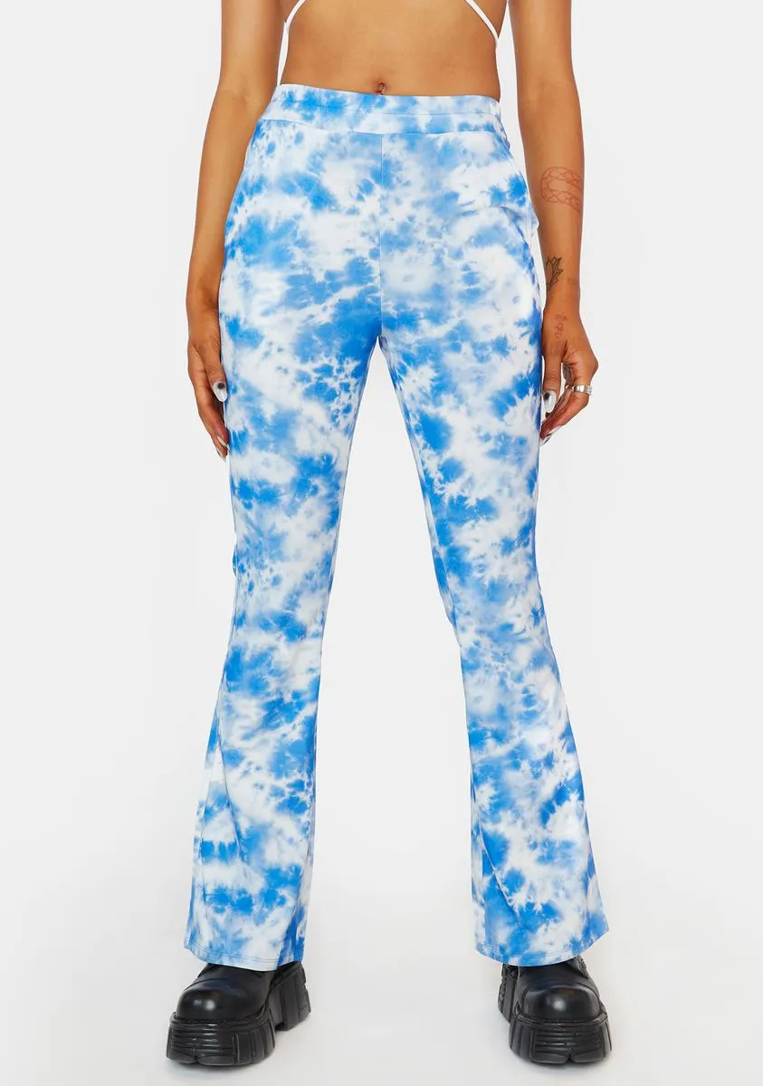 Cloud Print Easy Flare Pants