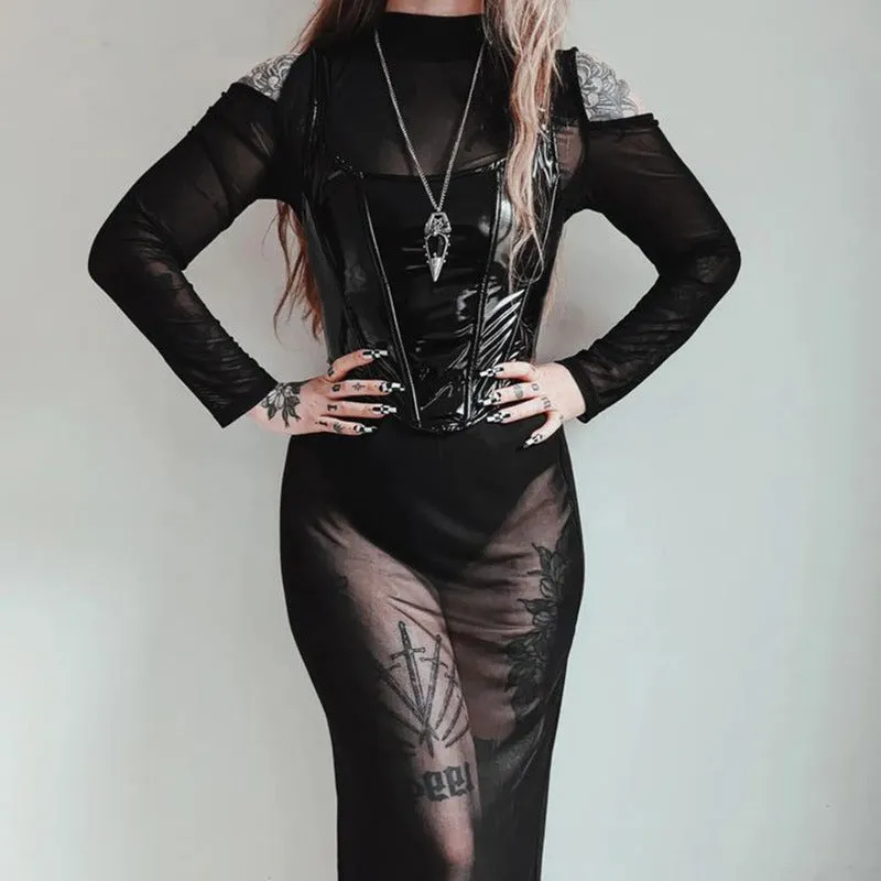 Dark Punk Irregular Sexy Versatile Slim Crop Tops Wholesale Women'S Tops