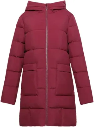 DBFBDTU Women Warm Thick Parka Outwear Top Jacket Loose Hooded Cotton Padded Coat Mid-Length Overcoat