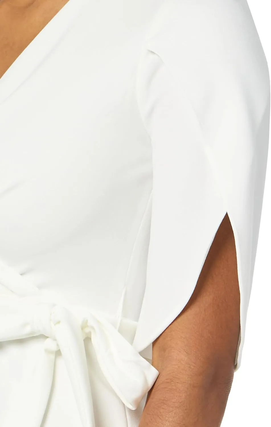 DKNY Womens Tulip Half Sleeve Faux Wrap Mini Dress