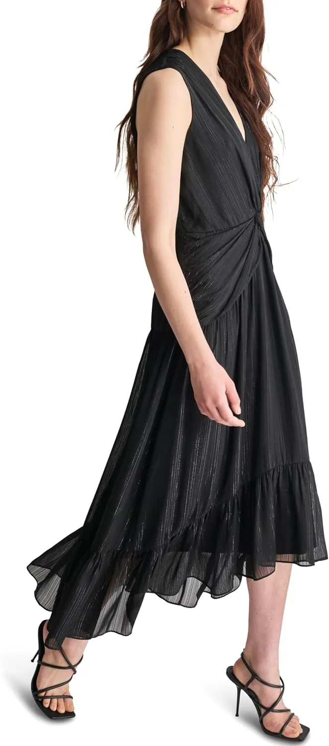 DKNY Women's V-Neck Twist Front Sleeveless Dress