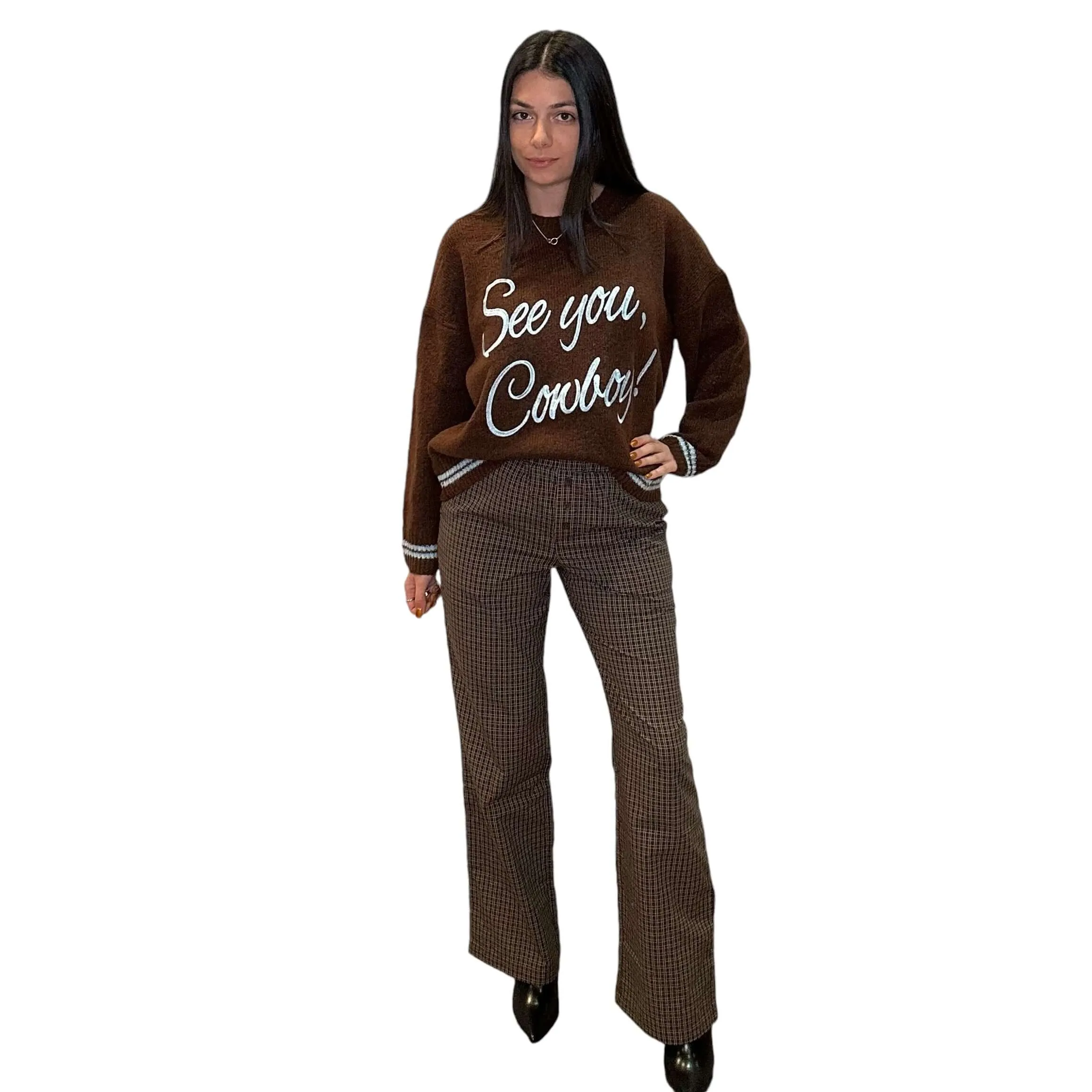Easy Plaid Lounge Pants - Brown