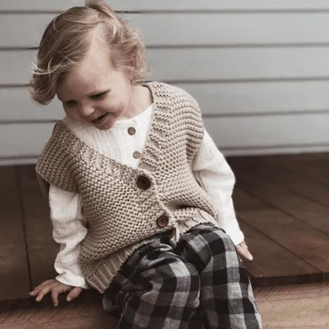 Easy Wear Check Trouser Pants - Linen/Cotton Blend