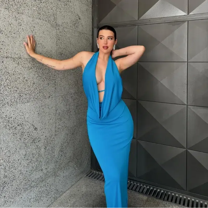 Elegant Halter Neck Sleeveless Long Dresses
