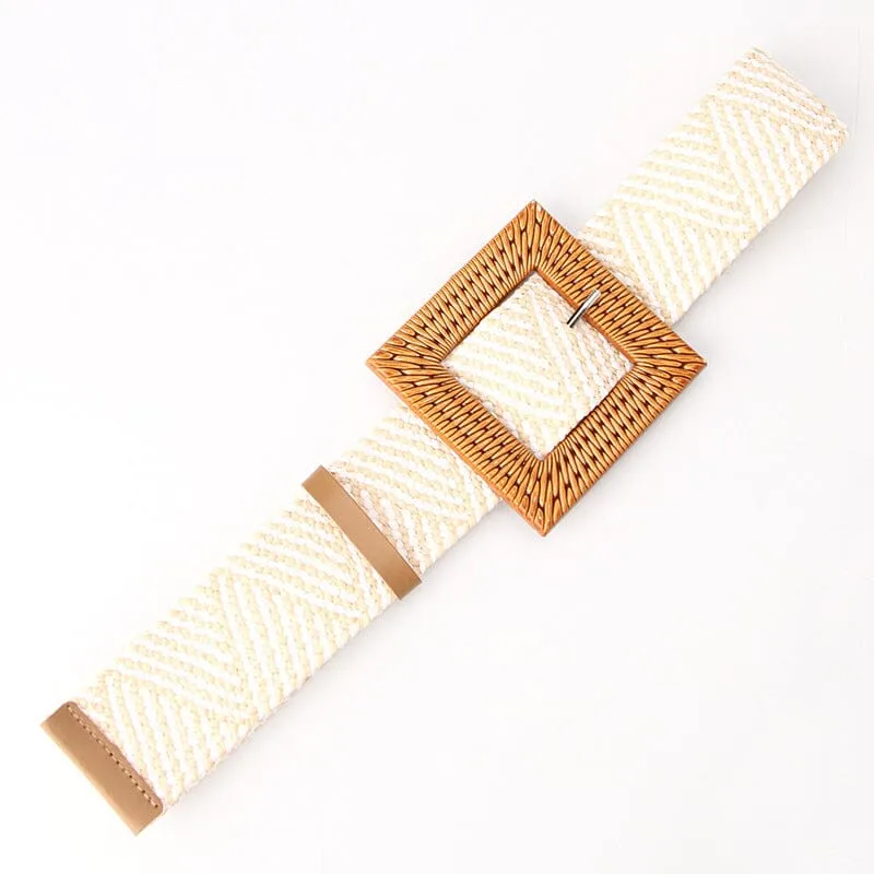 Elegant Women Elastic Belt Buckle