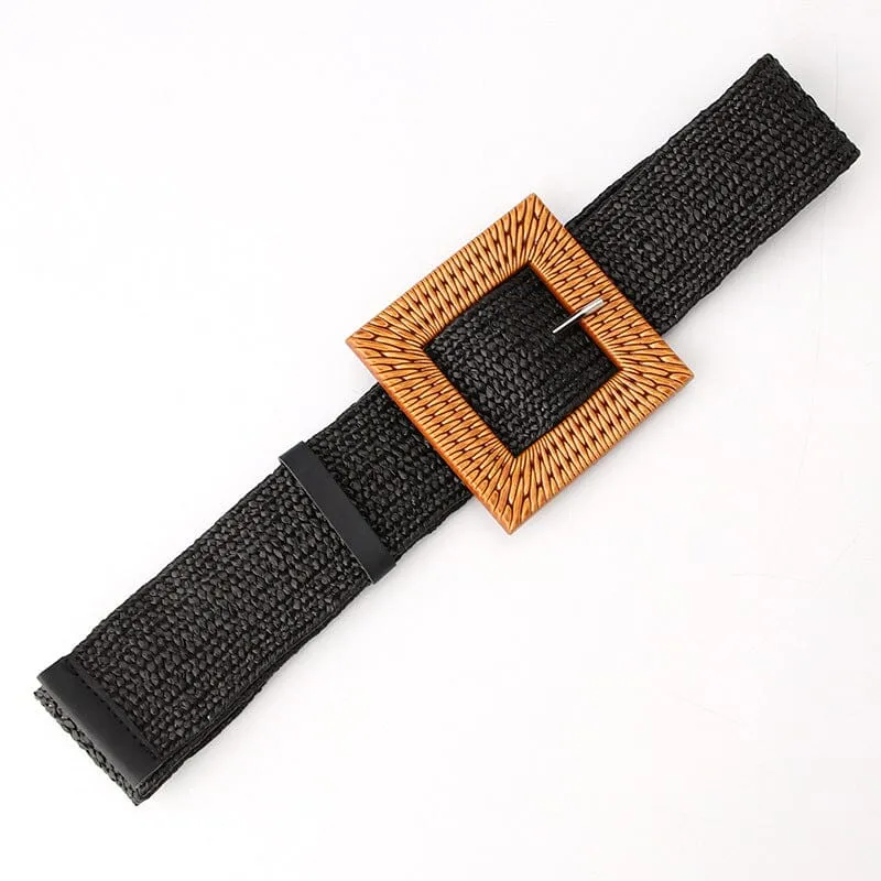 Elegant Women Elastic Belt Buckle