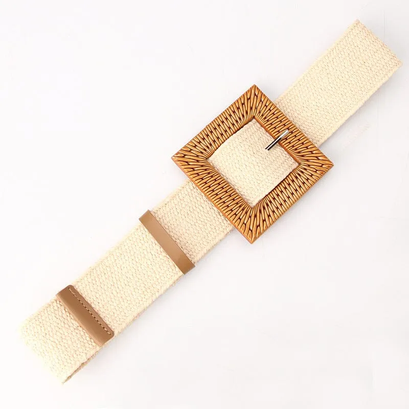 Elegant Women Elastic Belt Buckle