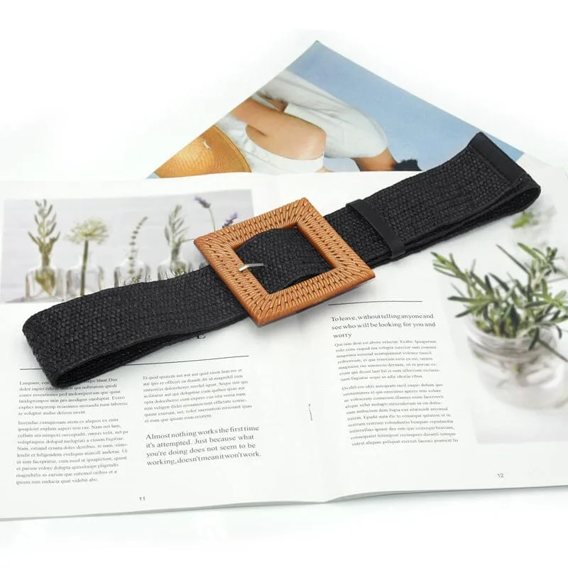 Elegant Women Elastic Belt Buckle